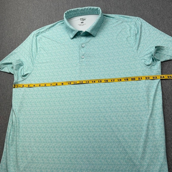 1764 Golf Polo Mens XL Teal Green Gear Up Cyclist All Over Print Short Sleeve - Picture 5 of 14